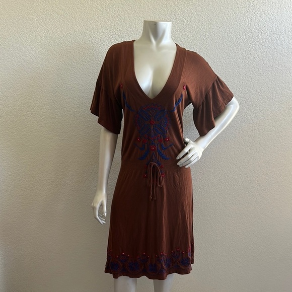 JWLA Johnny Was Women’s Brown Western Embroidered Dress - Picture 1 of 8